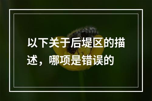 以下关于后堤区的描述，哪项是错误的