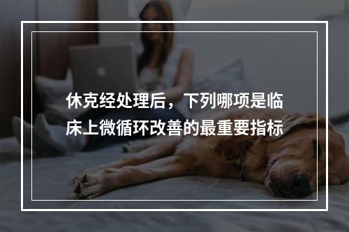 休克经处理后，下列哪项是临床上微循环改善的最重要指标