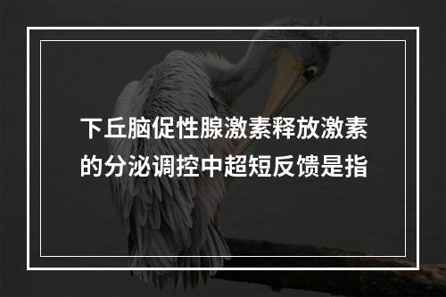 下丘脑促性腺激素释放激素的分泌调控中超短反馈是指