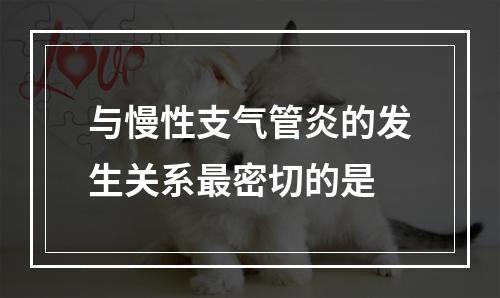 与慢性支气管炎的发生关系最密切的是