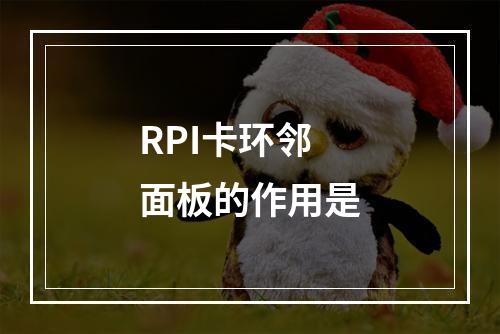 RPI卡环邻面板的作用是