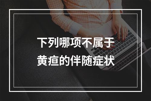 下列哪项不属于黄疸的伴随症状