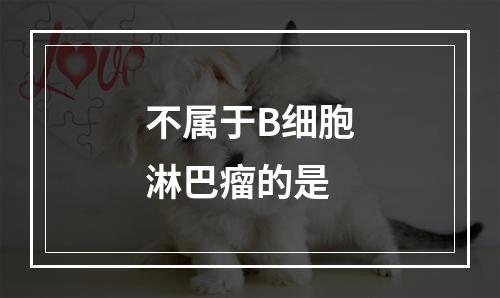 不属于B细胞淋巴瘤的是