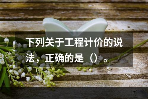 下列关于工程计价的说法，正确的是（）。