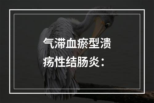 气滞血瘀型溃疡性结肠炎：