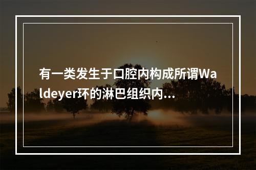 有一类发生于口腔内构成所谓Waldeyer环的淋巴组织内的囊