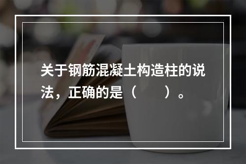 关于钢筋混凝土构造柱的说法，正确的是（　　）。