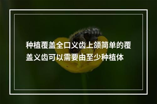 种植覆盖全口义齿上颌简单的覆盖义齿可以需要由至少种植体