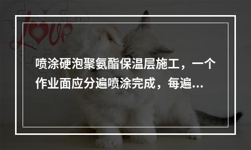 喷涂硬泡聚氨酯保温层施工，一个作业面应分遍喷涂完成，每遍厚度