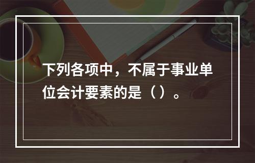 下列各项中，不属于事业单位会计要素的是（ ）。