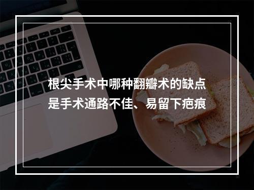 根尖手术中哪种翻瓣术的缺点是手术通路不佳、易留下疤痕