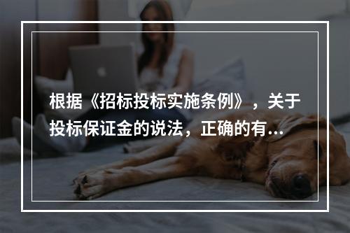 根据《招标投标实施条例》，关于投标保证金的说法，正确的有（）