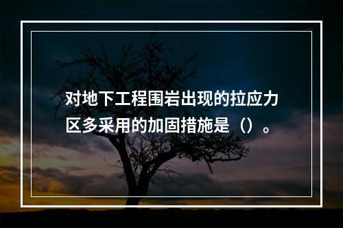 对地下工程围岩出现的拉应力区多采用的加固措施是（）。