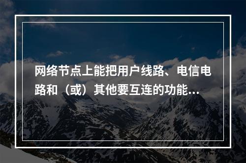 网络节点上能把用户线路、电信电路和（或）其他要互连的功能单元