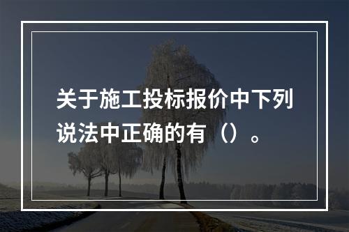 关于施工投标报价中下列说法中正确的有（）。