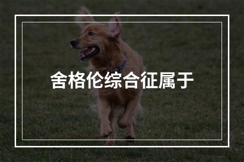 舍格伦综合征属于