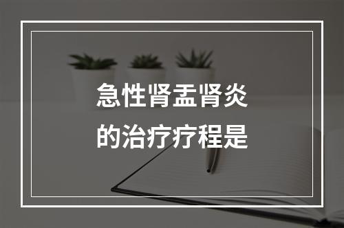 急性肾盂肾炎的治疗疗程是