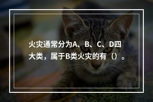 火灾通常分为A、B、C、D四大类，属于B类火灾的有（）。