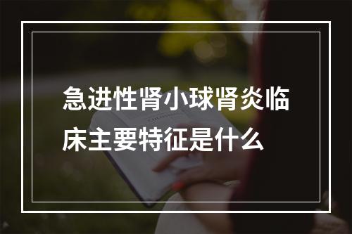 急进性肾小球肾炎临床主要特征是什么