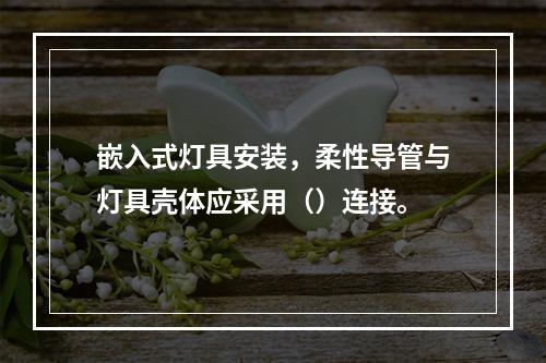 嵌入式灯具安装，柔性导管与灯具壳体应采用（）连接。