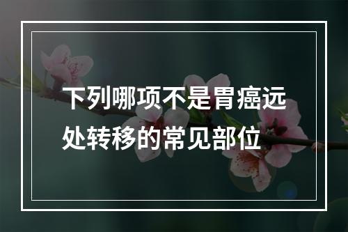 下列哪项不是胃癌远处转移的常见部位