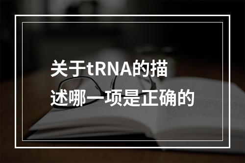 关于tRNA的描述哪一项是正确的