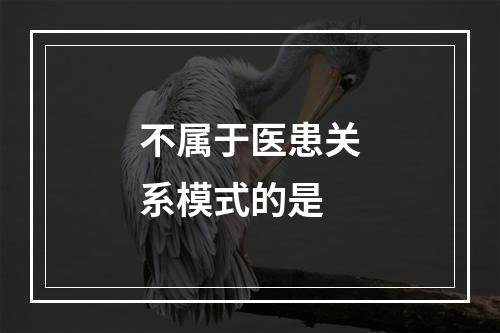 不属于医患关系模式的是