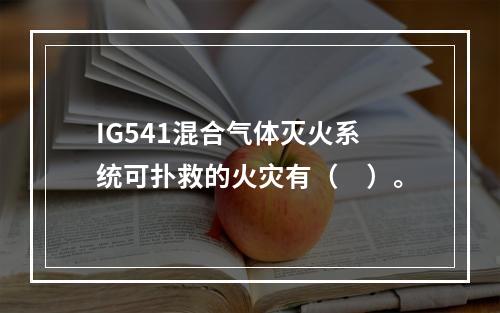 IG541混合气体灭火系统可扑救的火灾有（　）。