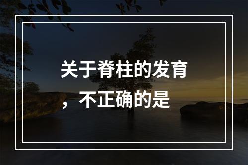 关于脊柱的发育，不正确的是