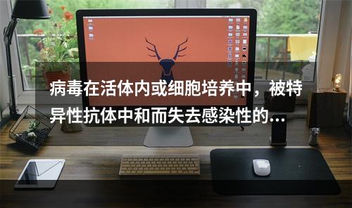 病毒在活体内或细胞培养中，被特异性抗体中和而失去感染性的一种