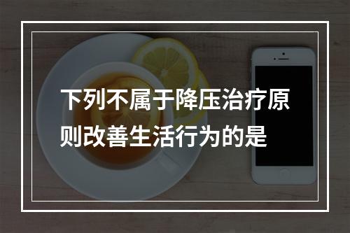 下列不属于降压治疗原则改善生活行为的是