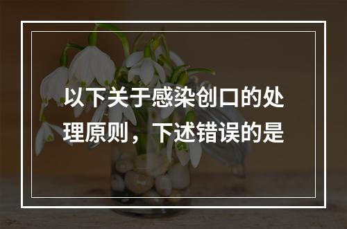 以下关于感染创口的处理原则，下述错误的是