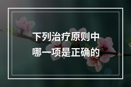 下列治疗原则中哪一项是正确的