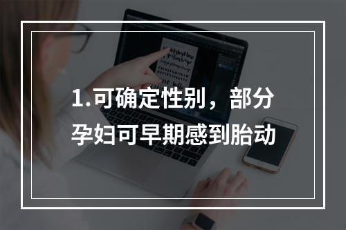 1.可确定性别，部分孕妇可早期感到胎动