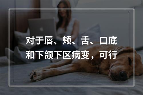 对于唇、颊、舌、口底和下颌下区病变，可行