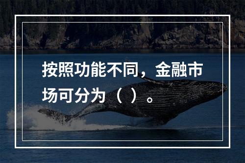 按照功能不同，金融市场可分为（  ）。