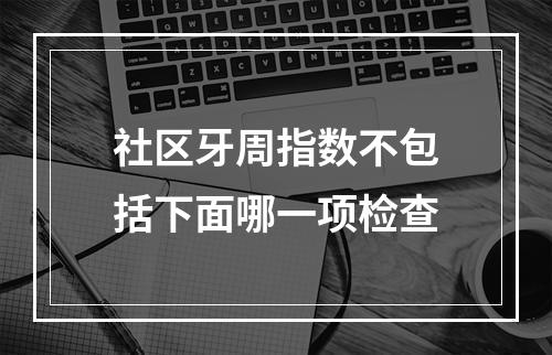 社区牙周指数不包括下面哪一项检查