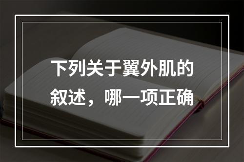 下列关于翼外肌的叙述，哪一项正确