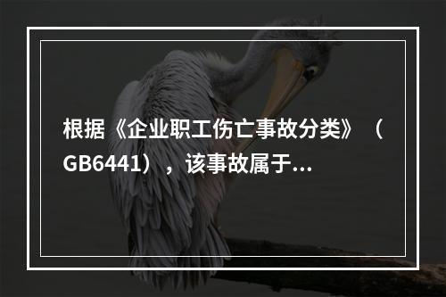 根据《企业职工伤亡事故分类》（GB6441），该事故属于（）