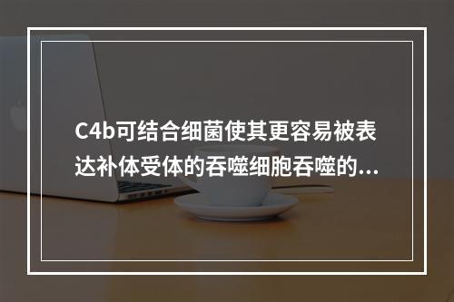 C4b可结合细菌使其更容易被表达补体受体的吞噬细胞吞噬的作用