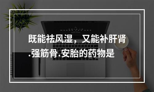 既能祛风湿，又能补肝肾.强筋骨.安胎的药物是