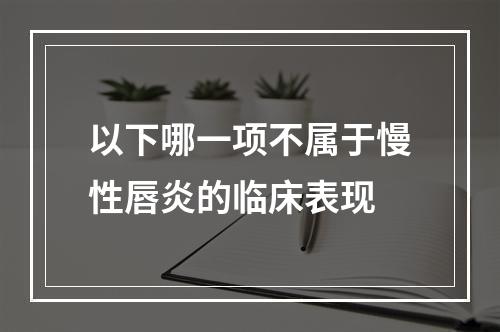 以下哪一项不属于慢性唇炎的临床表现