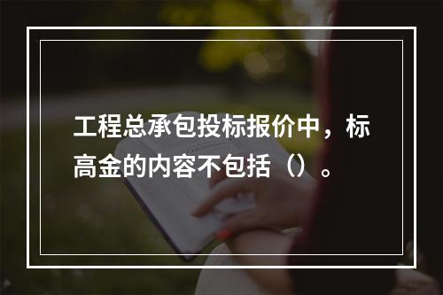 工程总承包投标报价中，标高金的内容不包括（）。