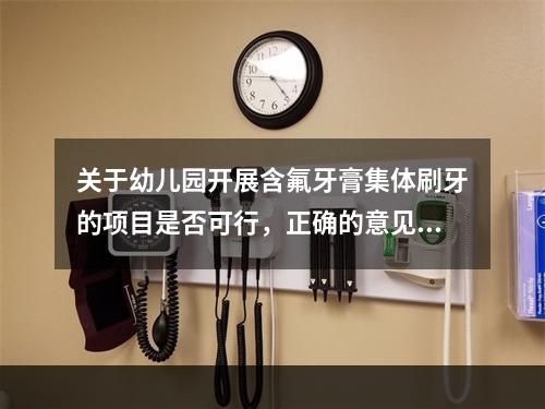 关于幼儿园开展含氟牙膏集体刷牙的项目是否可行，正确的意见是