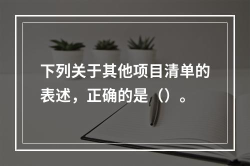 下列关于其他项目清单的表述，正确的是（）。