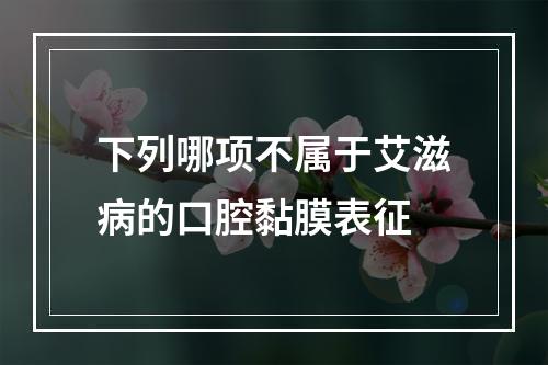 下列哪项不属于艾滋病的口腔黏膜表征