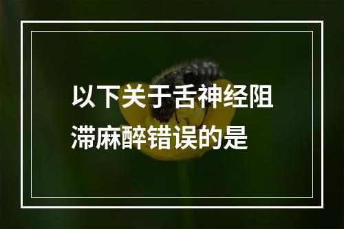 以下关于舌神经阻滞麻醉错误的是