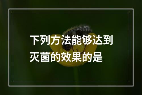 下列方法能够达到灭菌的效果的是