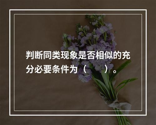 判断同类现象是否相似的充分必要条件为（　　）。