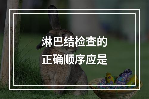 淋巴结检查的正确顺序应是